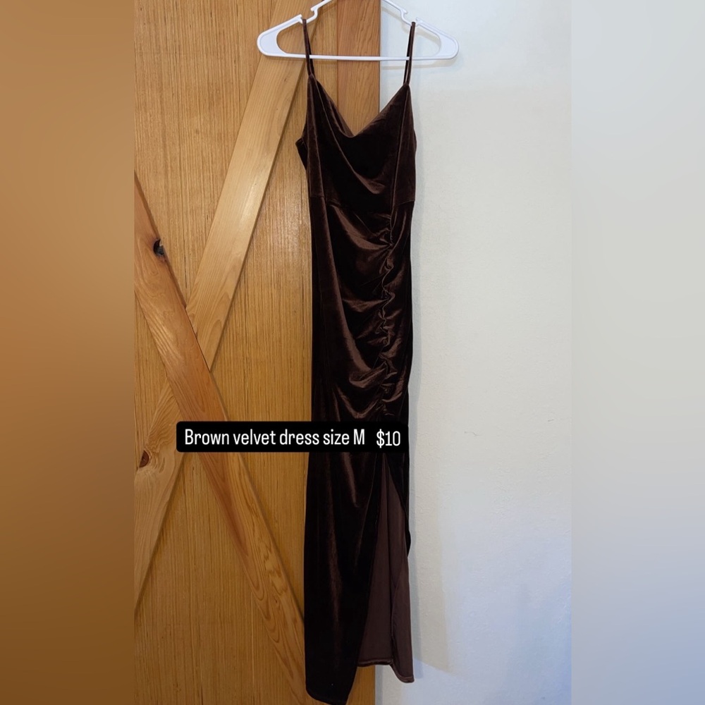 Brown Velvet Dress